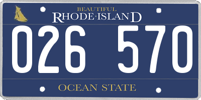 RI license plate 026570