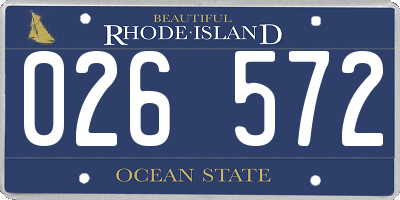 RI license plate 026572
