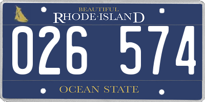 RI license plate 026574