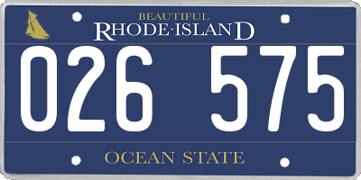 RI license plate 026575
