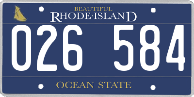 RI license plate 026584