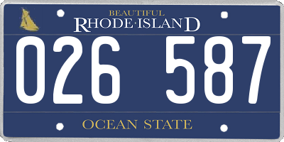 RI license plate 026587