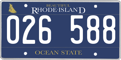 RI license plate 026588