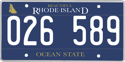 RI license plate 026589