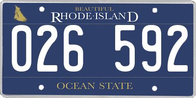 RI license plate 026592