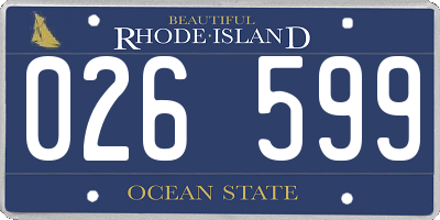 RI license plate 026599