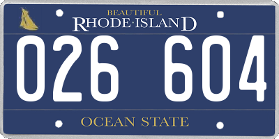 RI license plate 026604