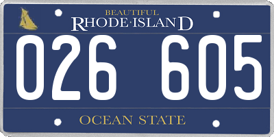RI license plate 026605