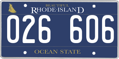 RI license plate 026606