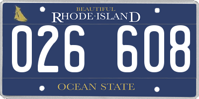 RI license plate 026608