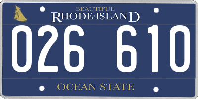 RI license plate 026610