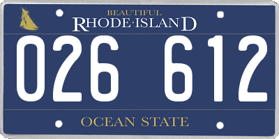RI license plate 026612