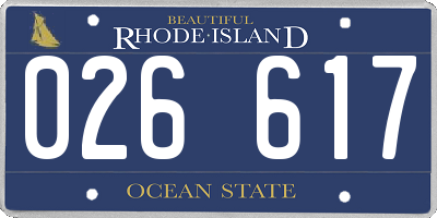 RI license plate 026617