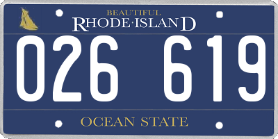 RI license plate 026619