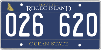 RI license plate 026620