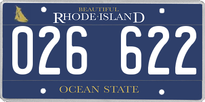 RI license plate 026622