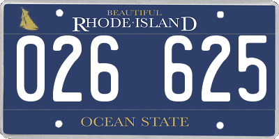 RI license plate 026625