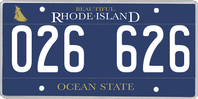 RI license plate 026626