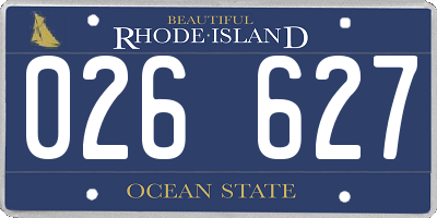 RI license plate 026627