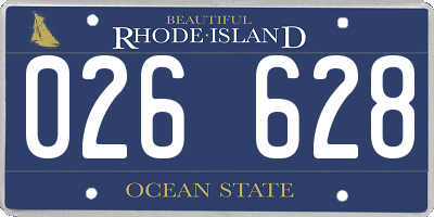 RI license plate 026628