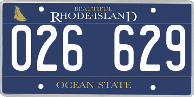 RI license plate 026629