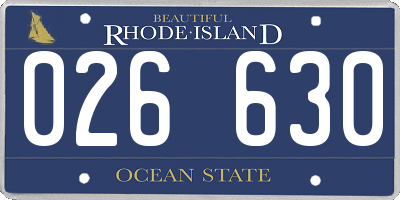 RI license plate 026630