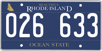 RI license plate 026633