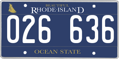 RI license plate 026636