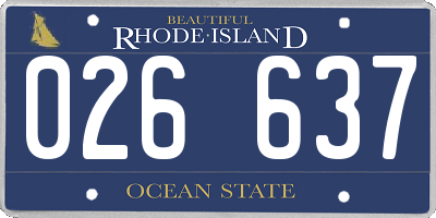 RI license plate 026637