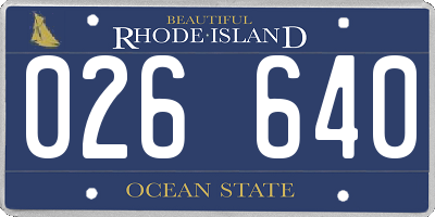 RI license plate 026640