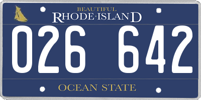 RI license plate 026642