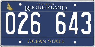 RI license plate 026643