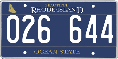 RI license plate 026644