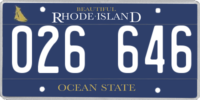 RI license plate 026646