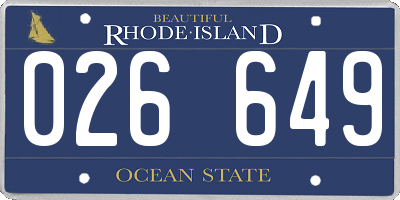 RI license plate 026649