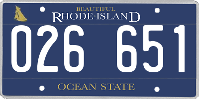 RI license plate 026651