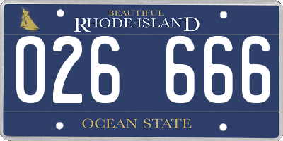 RI license plate 026666
