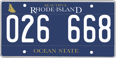 RI license plate 026668