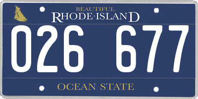 RI license plate 026677