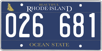 RI license plate 026681