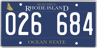 RI license plate 026684
