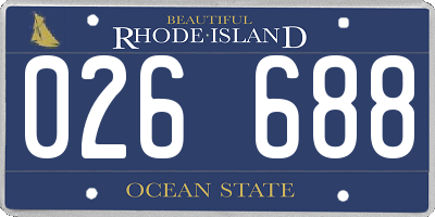 RI license plate 026688