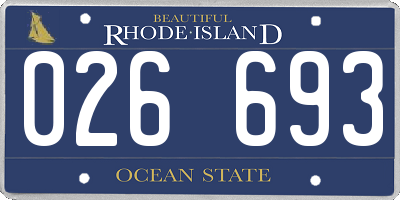 RI license plate 026693