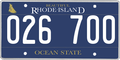 RI license plate 026700