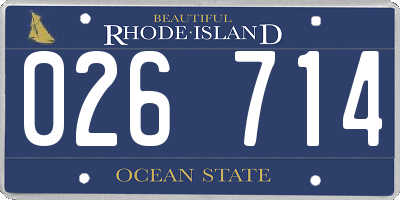 RI license plate 026714