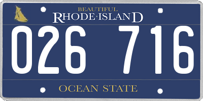 RI license plate 026716