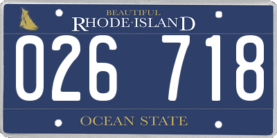 RI license plate 026718