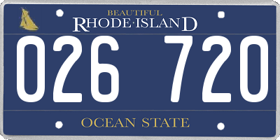 RI license plate 026720
