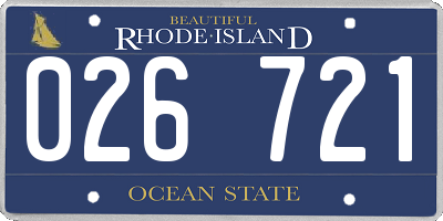 RI license plate 026721