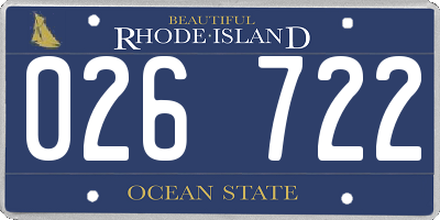 RI license plate 026722